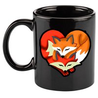 Cute Foxy Heart Fox Lover 11oz C Handle Ceramic Mug