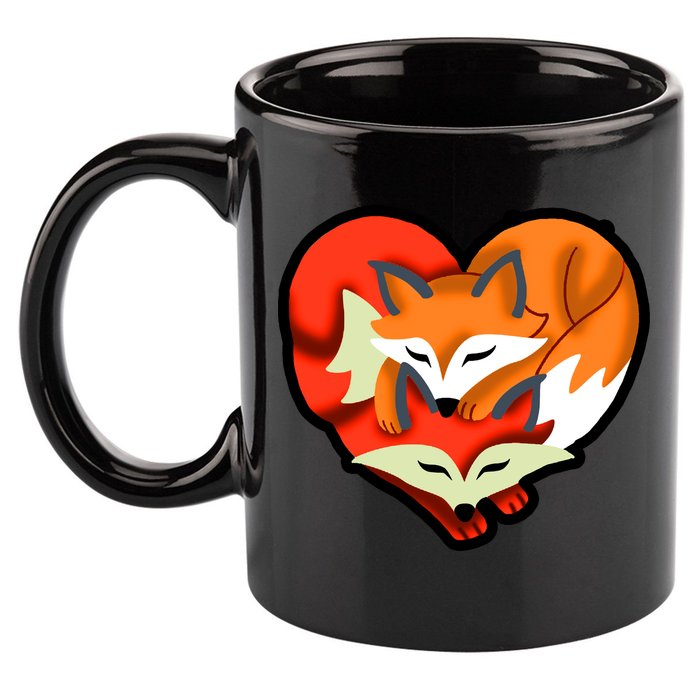 Cute Foxy Heart Fox Lover 11oz C Handle Ceramic Mug