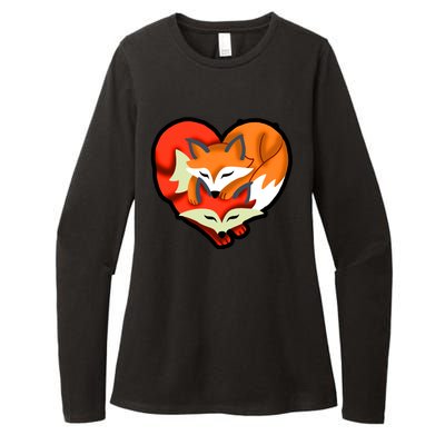 Cute Foxy Heart Fox Lover Womens CVC Long Sleeve Shirt