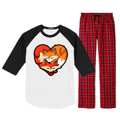 Cute Foxy Heart Fox Lover Raglan Sleeve Pajama Set