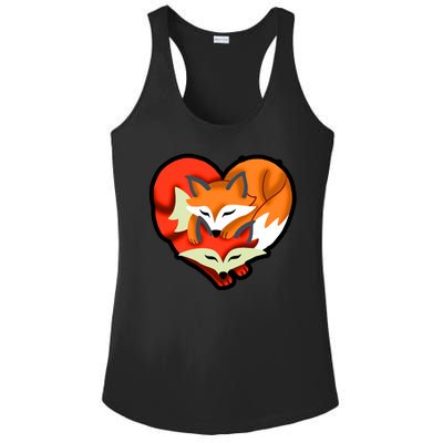 Cute Foxy Heart Fox Lover Ladies PosiCharge Competitor Racerback Tank