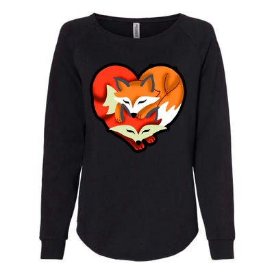 Cute Foxy Heart Fox Lover Womens California Wash Sweatshirt