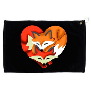 Cute Foxy Heart Fox Lover Grommeted Golf Towel