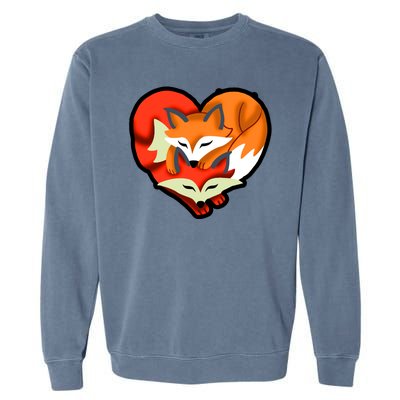 Cute Foxy Heart Fox Lover Garment-Dyed Sweatshirt