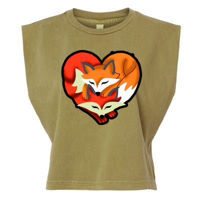 Cute Foxy Heart Fox Lover Garment-Dyed Women's Muscle Tee