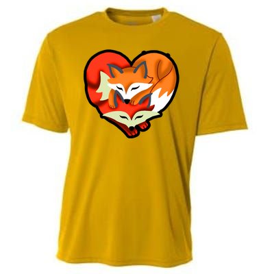 Cute Foxy Heart Fox Lover Cooling Performance Crew T-Shirt