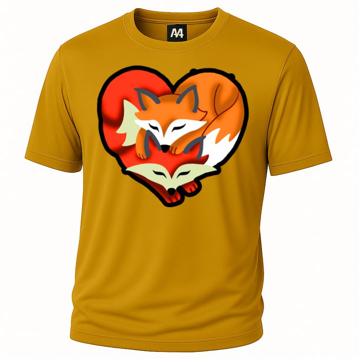 Cute Foxy Heart Fox Lover Cooling Performance Crew T-Shirt