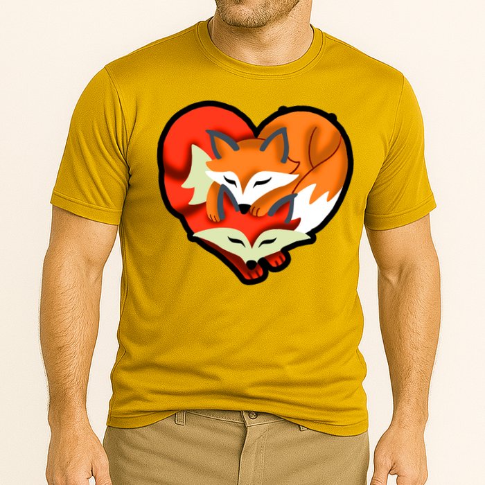 Cute Foxy Heart Fox Lover Cooling Performance Crew T-Shirt