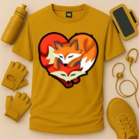 Cute Foxy Heart Fox Lover Cooling Performance Crew T-Shirt