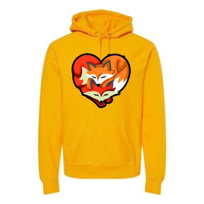 Cute Foxy Heart Fox Lover Premium Hoodie