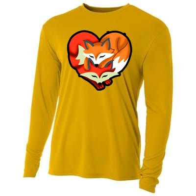 Cute Foxy Heart Fox Lover Cooling Performance Long Sleeve Crew