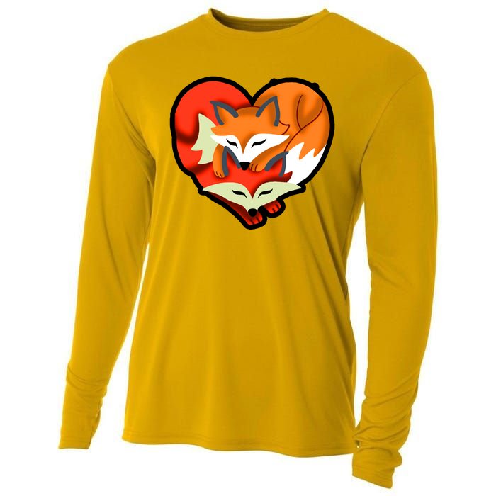 Cute Foxy Heart Fox Lover Cooling Performance Long Sleeve Crew