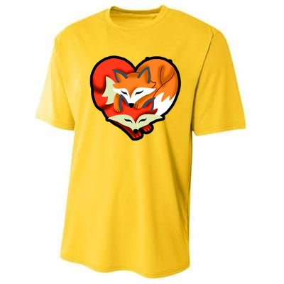 Cute Foxy Heart Fox Lover Performance Sprint T-Shirt