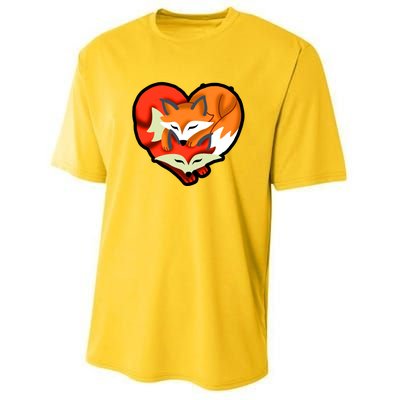 Cute Foxy Heart Fox Lover Youth Performance Sprint T-Shirt