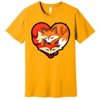 Cute Foxy Heart Fox Lover Premium T-Shirt