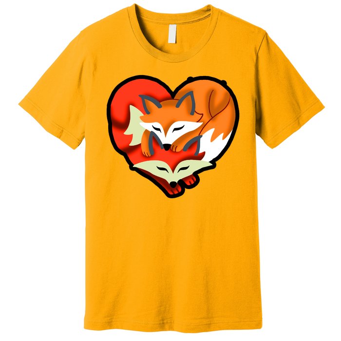 Cute Foxy Heart Fox Lover Premium T-Shirt