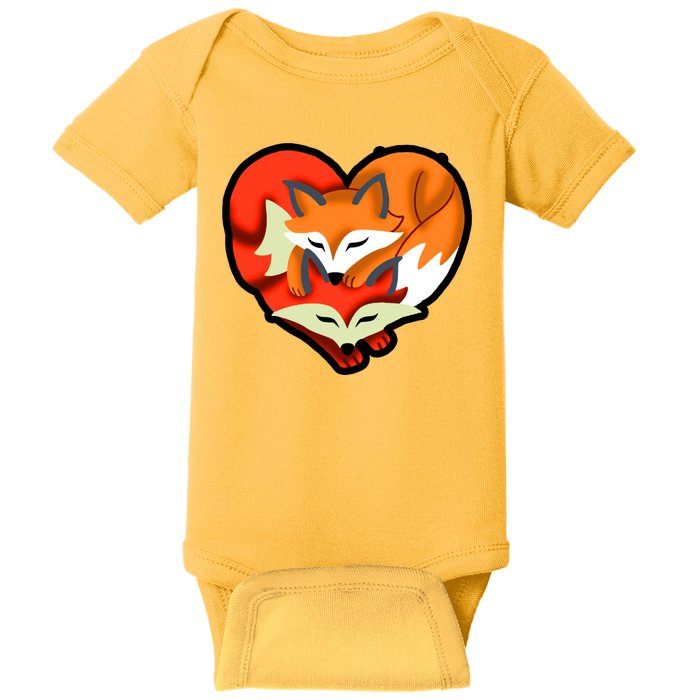 Cute Foxy Heart Fox Lover Baby Bodysuit