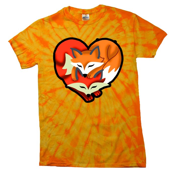 Cute Foxy Heart Fox Lover Tie-Dye T-Shirt