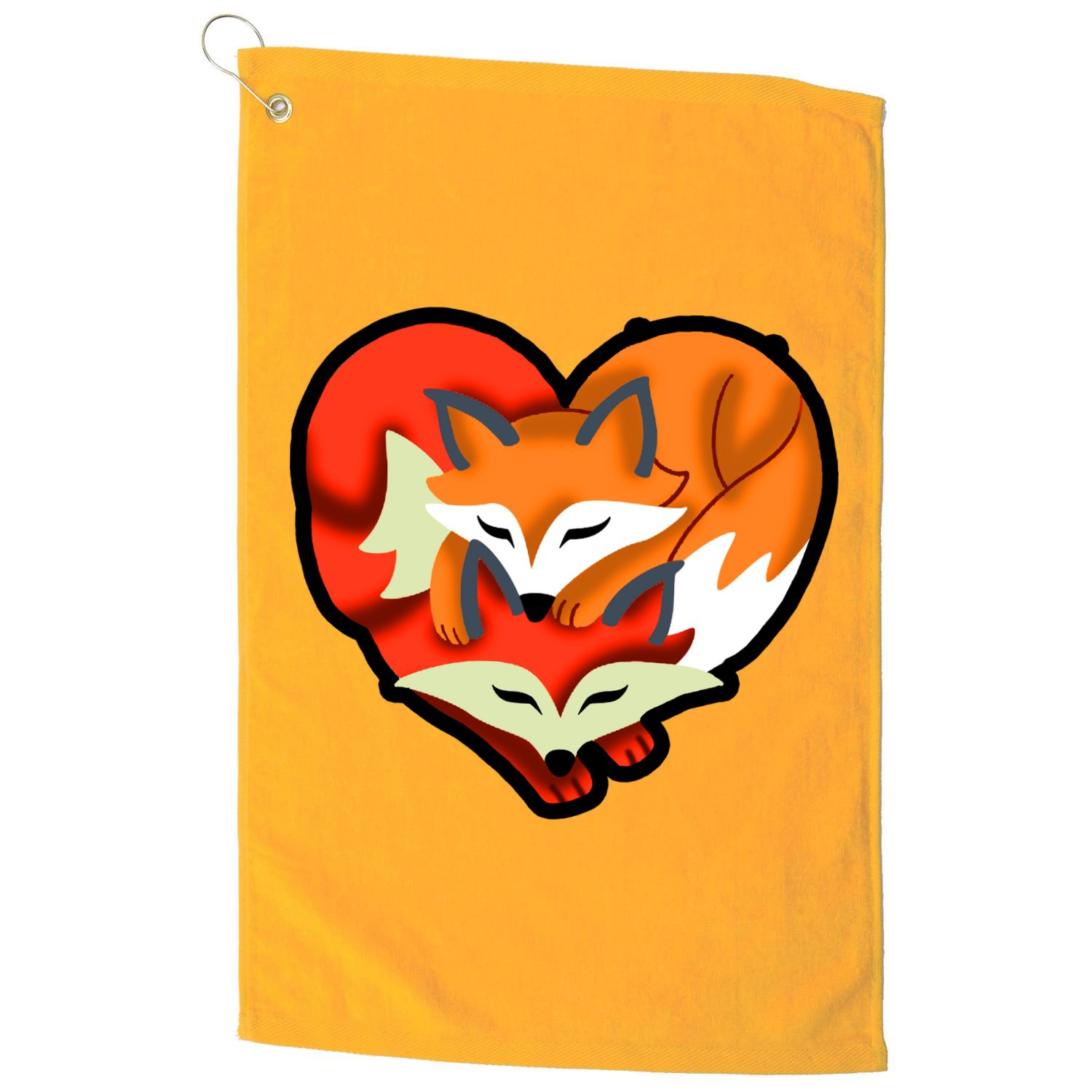 Cute Foxy Heart Fox Lover Golf Towel