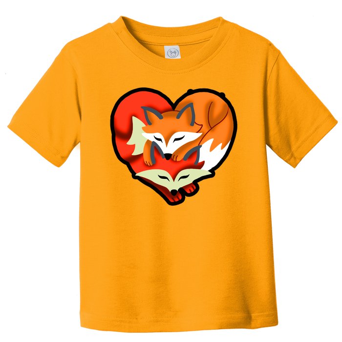 Cute Foxy Heart Fox Lover Toddler T-Shirt