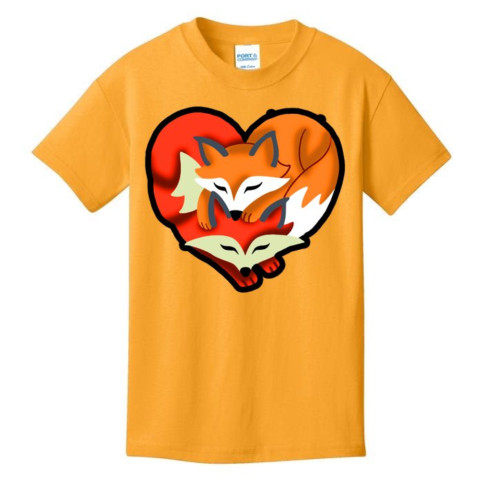 Cute Foxy Heart Fox Lover Kids T-Shirt