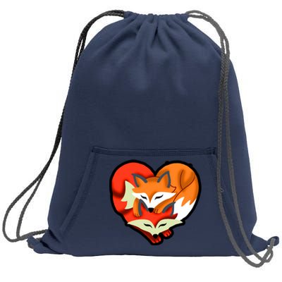 Cute Foxy Heart Fox Lover Sweatshirt Cinch Pack Bag