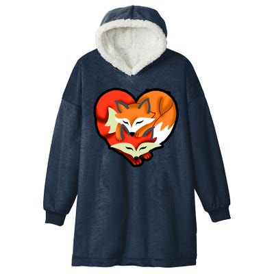 Cute Foxy Heart Fox Lover Hooded Wearable Blanket