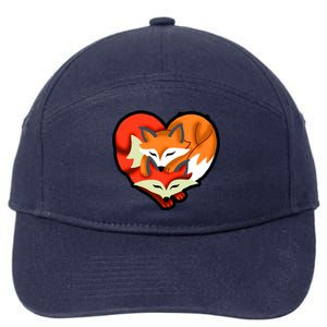 Cute Foxy Heart Fox Lover 7-Panel Snapback Hat