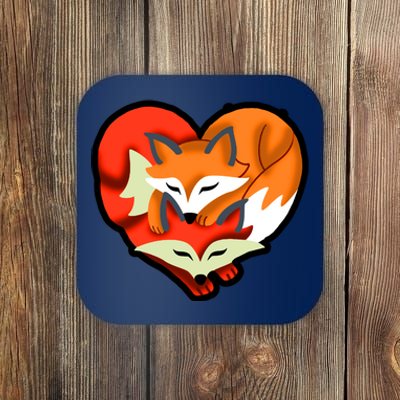 Cute Foxy Heart Fox Lover Coaster