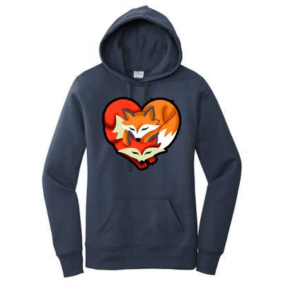 Cute Foxy Heart Fox Lover Women's Pullover Hoodie