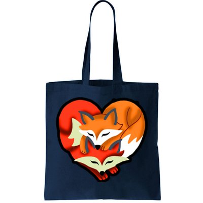 Cute Foxy Heart Fox Lover Tote Bag