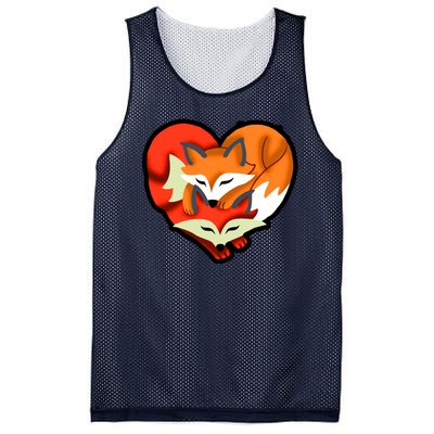 Cute Foxy Heart Fox Lover Mesh Reversible Basketball Jersey Tank