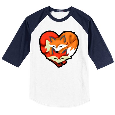 Cute Foxy Heart Fox Lover Baseball Sleeve Shirt