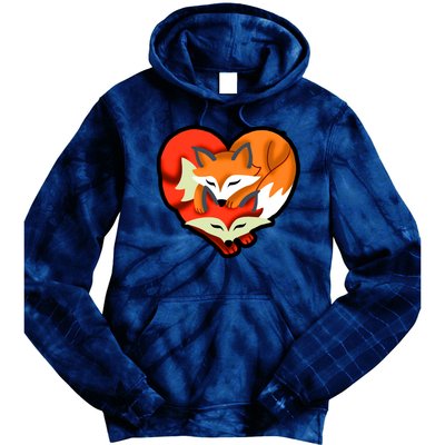 Cute Foxy Heart Fox Lover Tie Dye Hoodie