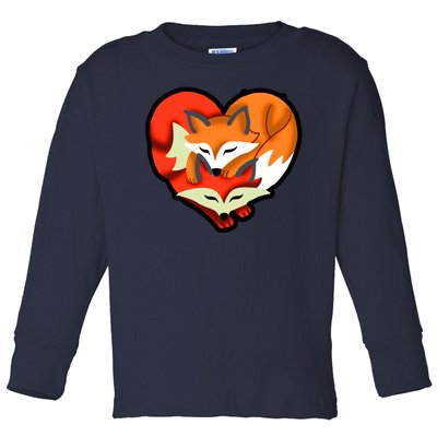 Cute Foxy Heart Fox Lover Toddler Long Sleeve Shirt