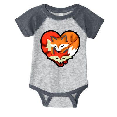 Cute Foxy Heart Fox Lover Infant Baby Jersey Bodysuit