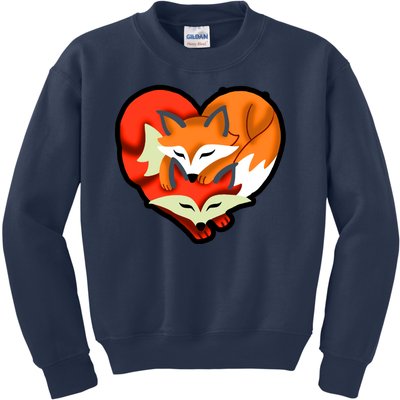 Cute Foxy Heart Fox Lover Kids Sweatshirt