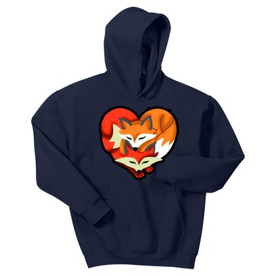 Cute Foxy Heart Fox Lover Kids Hoodie