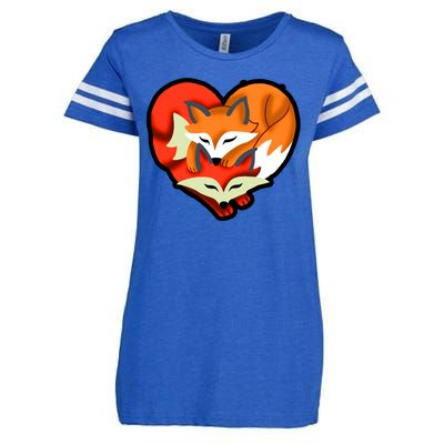 Cute Foxy Heart Fox Lover Enza Ladies Jersey Football T-Shirt