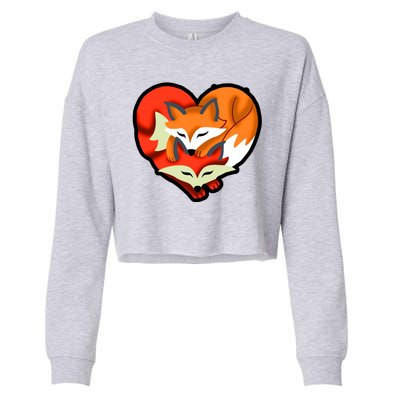 Cute Foxy Heart Fox Lover Cropped Pullover Crew