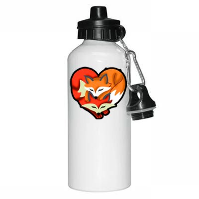 Cute Foxy Heart Fox Lover Aluminum Water Bottle