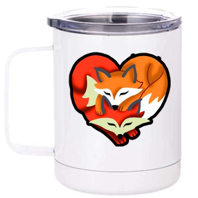 Cute Foxy Heart Fox Lover 12 oz Stainless Steel Tumbler Cup