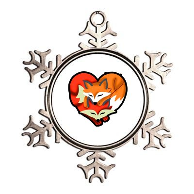 Cute Foxy Heart Fox Lover Metallic Star Ornament