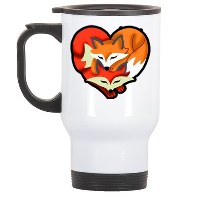 Cute Foxy Heart Fox Lover Stainless Steel Travel Mug