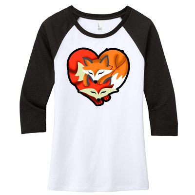 Cute Foxy Heart Fox Lover Women's Tri-Blend 3/4-Sleeve Raglan Shirt