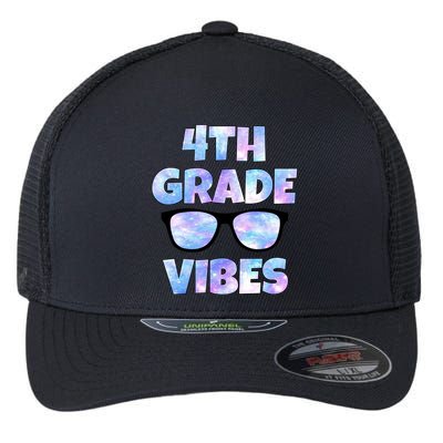 Cute Funny 4th Grade Vibes Cool Sunglasses Flexfit Unipanel Trucker Cap