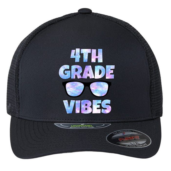Cute Funny 4th Grade Vibes Cool Sunglasses Flexfit Unipanel Trucker Cap