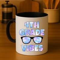 Cute Funny 4th Grade Vibes Cool Sunglasses Mug