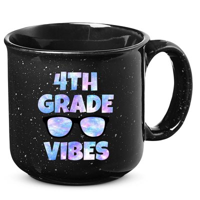 Cute Funny 4th Grade Vibes Cool Sunglasses 15oz Campfire Ceramic Mug
