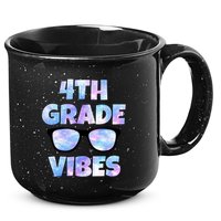 Cute Funny 4th Grade Vibes Cool Sunglasses 15oz Campfire Ceramic Mug